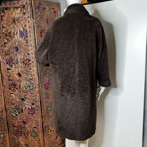 MaxMara Sz 8 Brown Pointed Collar Patch Pockets Button Closure - Picture 3 of 13